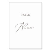 Delikate Taupe Calligraphie Tischnummer (Rückseite)