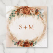 Delikate Terracotta burgundy Salbeibloral Initiale Geschenkanhänger (Rückseite)