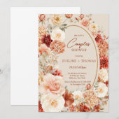 Delikate Terracotta Rosa Bräunung Bräuner Paare Du Einladung (Vorne/Hinten)