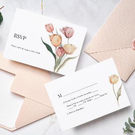 Delikate Tulip Watercolor Menü Wahl Hochzeitsfeier RSVP Karte