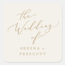 Delikate Umschlag Aufkleber für Hochzeiten mit Gol