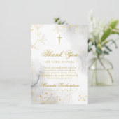 Delikate und elegante Gold Blätter Beerdigung Dankeskarte (Stehend Vorderseite)