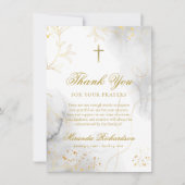 Delikate und elegante Gold Blätter Beerdigung Dankeskarte (Vorderseite)