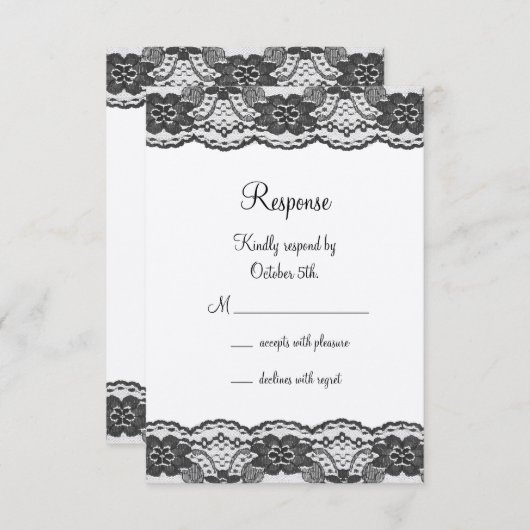 Delikate und Lacy-UAWG - Champagner RSVP Karte (Vorne/Hinten)