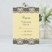 Delikate und Lacy-UAWG (gelb) RSVP Karte (Stehend Vorderseite)