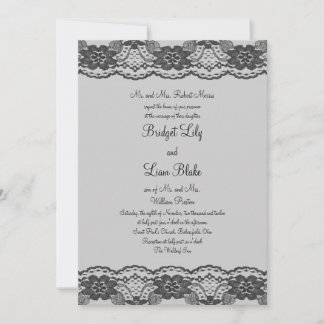 Delikate und Lacy Wedding Einladung (grau)