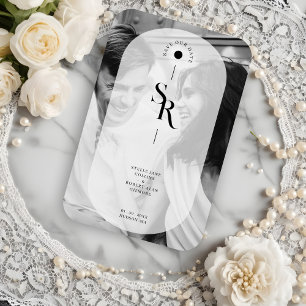 Delikate Vellum Transparency Schwarz-weiß Initials Magnet