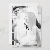 Delikate Vellum Transparency Schwarz-weiß Initials Save The Date (Rückseite)