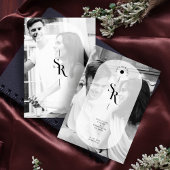 Delikate Vellum Transparency Schwarz-weiß Initials Save The Date