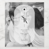 Delikate Vellum Transparenz Elegantes Schwarz & We Weinetikett (Einzelnes Label)