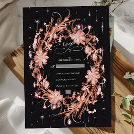 Delikate Verzierte Blumenhochzeit RSVP Karte