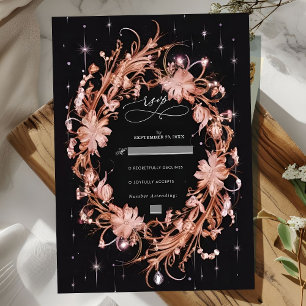 Delikate Verzierte Blumenhochzeit RSVP Karte