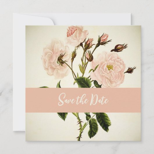 Delikate Vintage Blüte Save the Date (Vorderseite)