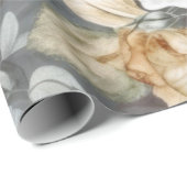 Delikate, Vintage, cremige Rosen Geschenkpapier (Rolleneckpunkt)