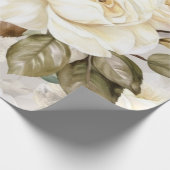 Delikate, Vintage, cremige Rosen Geschenkpapier (Ecke)