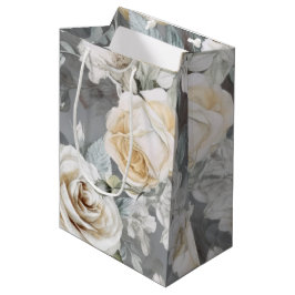 Delikate, Vintage, cremige Rosen Mittlere Geschenktüte