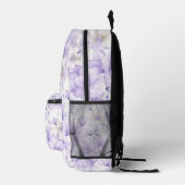 Delikate Violett-Blumen Bedruckter Rucksack (Rechts)