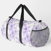 Delikate Violett-Blumen Duffle Bag (Rechte Ecke)