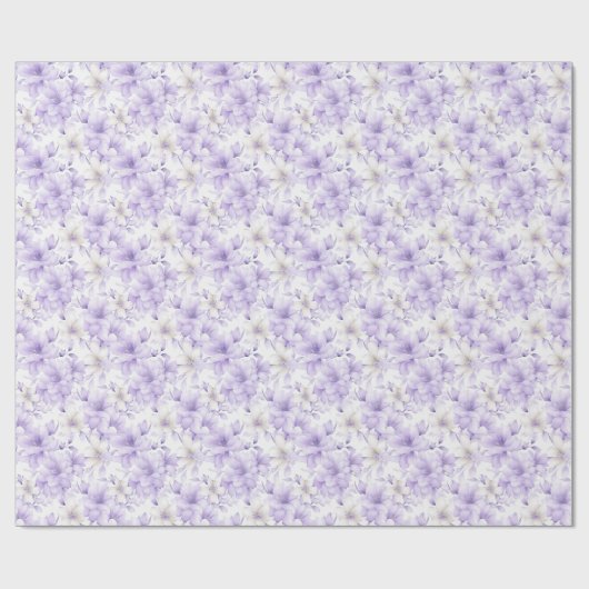 Delikate Violett-Blumen Geschenkpapier (Flach)