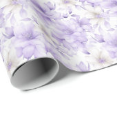 Delikate Violett-Blumen Geschenkpapier (Rolleneckpunkt)