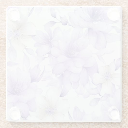 Delikate Violett-Blumen Glasuntersetzer (Rückseite)