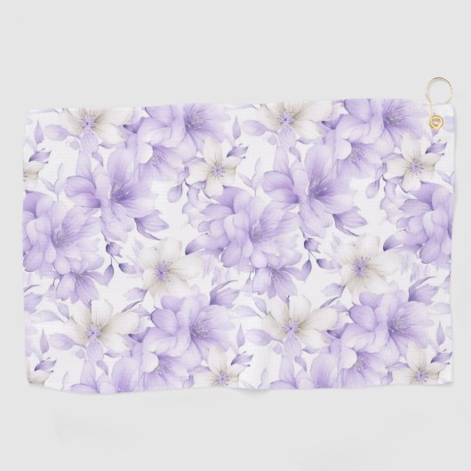 Delikate Violett-Blumen Golfhandtuch (Horizontal)