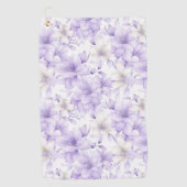 Delikate Violett-Blumen Golfhandtuch (Vorderseite)