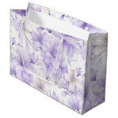 Delikate Violett-Blumen Große Geschenktüte (Vorderseite Schrägansicht)