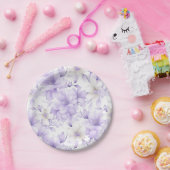 Delikate Violett-Blumen Pappteller (Party)