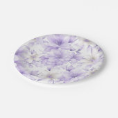 Delikate Violett-Blumen Pappteller (Schrägansicht)