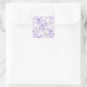 Delikate Violett-Blumen Quadratischer Aufkleber (Tasche)