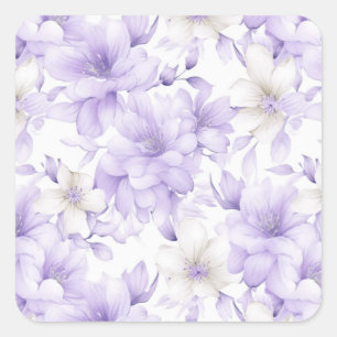 Delikate Violett-Blumen Quadratischer Aufkleber