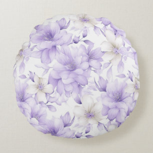 Delikate Violett-Blumen Rundes Kissen