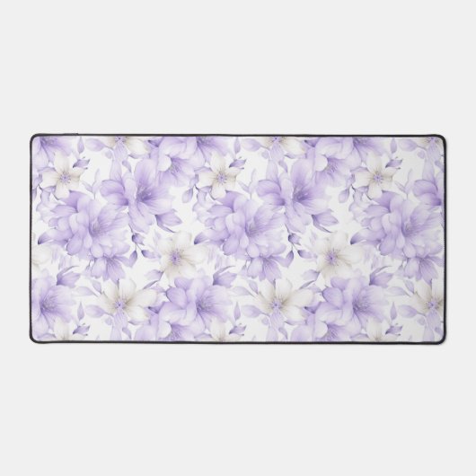 Delikate Violett-Blumen Schreibtischunterlage (Vorderseite)