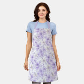 Delikate Violett-Blumen Schürze (Getragen)