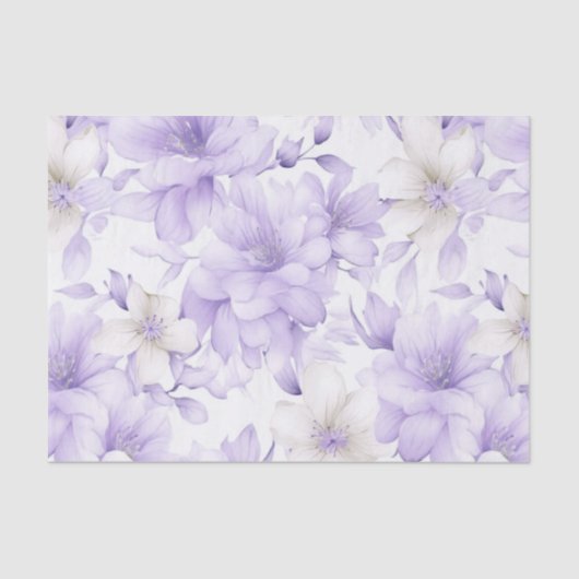 Delikate Violett-Blumen Seidenpapier (Vorderseite)