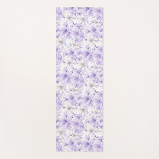 Delikate Violett-Blumen Yogamatte (Vorderseite)