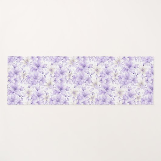 Delikate Violett-Blumen Yogamatte (Vorderseite (Horizontal))