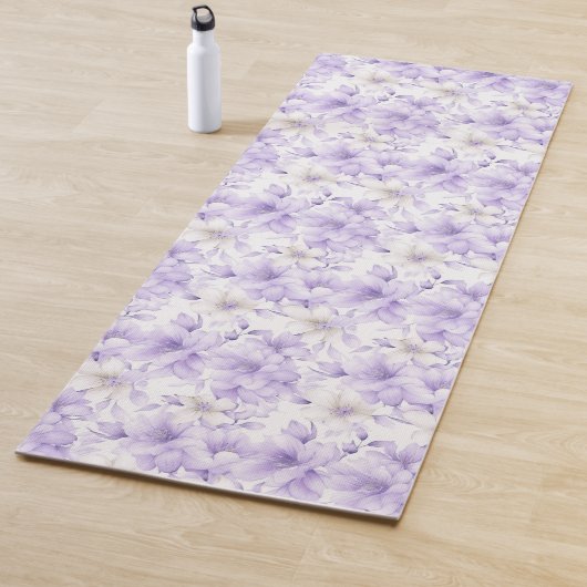 Delikate Violett-Blumen Yogamatte (Beispiel)