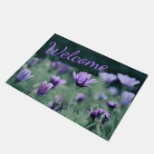 Delikate violette Blumen Fußmatte (Schrägansicht)