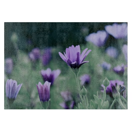 Delikate violette Blumen Schneidebrett (Vorderseite)
