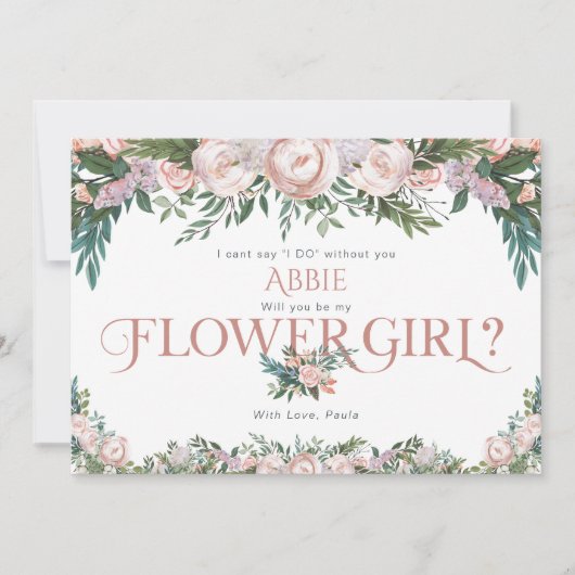 Delikate Wasserfarbe Blumenblüte Einladung (Vorderseite)