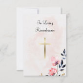 Delikate Wasserfarben Blume Katholische Beerdigung Dankeskarte (Vorderseite)