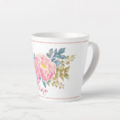 Delikate Wasserfarben Floral Latte Tasse (Rechte Ecke)