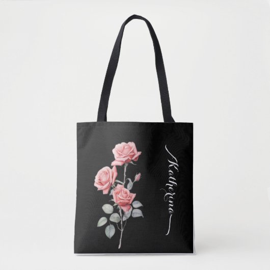 Delikate Wasserfarben Rose Personalisierte Tasche (Vorderseite)