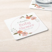 Delikate Wasserfarbenflorale Babydusche Rechteckiger Pappuntersetzer (angewinkelt)