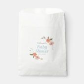 Delikate Watercolor Blumenblauer Babydusche Geschenktütchen (Vorderseite)