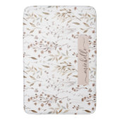 Delikate Watercolor Braune Blume Blätter Muster Badematte (Vorderseite Vertikal)