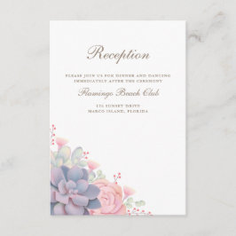 Delikate Watercolor Frühlingssukkulente Hochzeit Begleitkarte