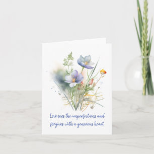 Delikate Watercolor Spring Mix Blumenwärme Wünsche Karte